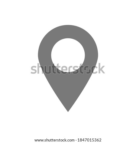 pin point icon. grey map location symbol isolated on white background. vector illustration