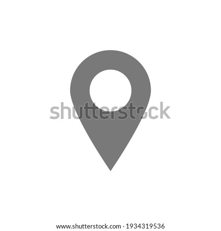 pin point icon. grey map location symbol isolated on white background. vector illustration