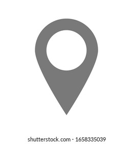 Pin Point Icon. Map Location Symbol Isolated On White Background. Vector Illustration