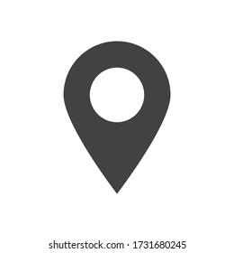 Pin Point Icon. Map Location Pointer Flat Style Isolated On White Background. Vector Illustration