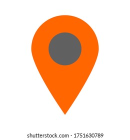 icono de punto de anclaje. símbolo del puntero de ubicación de mapa con color naranja aislado en fondo blanco. ilustración vectorial
