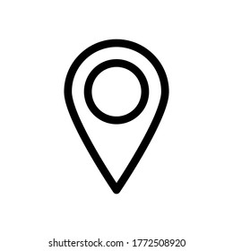 pin point icon. map location pointer symbol isolated on white background. vector illustration