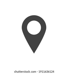 Pin Point Icon. Map Location Pointer Symbol Isolated On White Background.vector Illustration