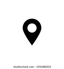 Pin Point Icon. Map Location Symbol Isolated On White Background. Vector Illustration