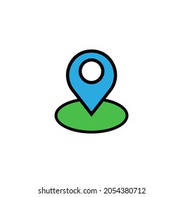 pin point icon. map location pointer symbol isolated on white background