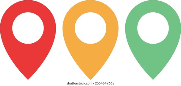 Pin point icon. The map location indicator symbol isolated on a white background