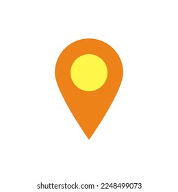 icono de punto de anclaje. símbolo del puntero de ubicación naranja aislado en fondo blanco