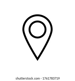 Pin-Punkt-Symbol-Umriss einzeln auf weißem Hintergrund. Vektorgrafik