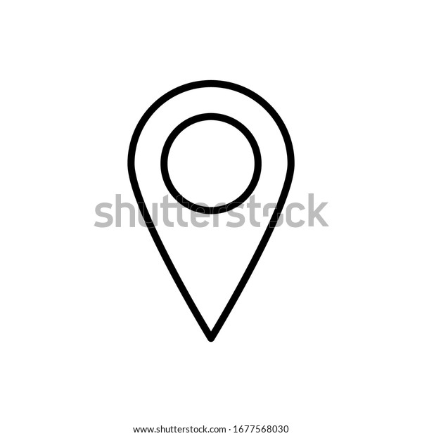 Pin Point Icon Outline Isolated On Stock Vector (Royalty Free) 1677568030