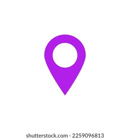 pin point icon. purple location pointer symbol isolated on white background