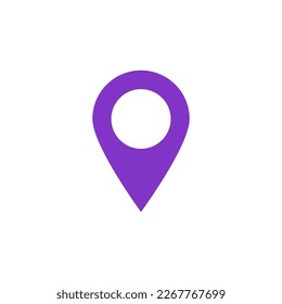 pin point icon. purple map location pointer symbol isolated on white background