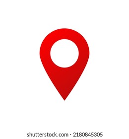 pin point icon. red location pointer symbol isolated on white background