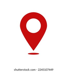 pin point icon. red location pointer symbol isolated on white background