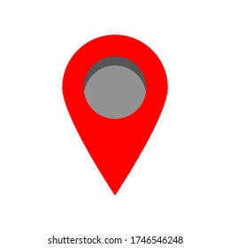 pin point icon. red map location pointer isolated on white background. vector illustration
