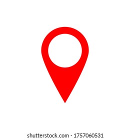 icono de punto de anclaje. símbolo de puntero de ubicación de mapa rojo aislado en fondo blanco. ilustración vectorial 