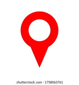 icono de punto de anclaje. símbolo de puntero de ubicación de mapa rojo aislado en fondo blanco. ilustración vectorial