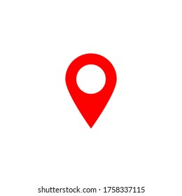 pin point icon. red map location pointer symbol isolated on white background. vector illustration