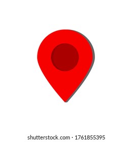 pin point icon. red map location pointer isolated on white background. vector illustration
