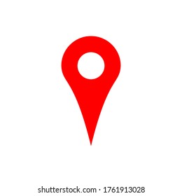 icono de punto de anclaje. símbolo de puntero de ubicación de mapa rojo aislado en fondo blanco. ilustración vectorial
