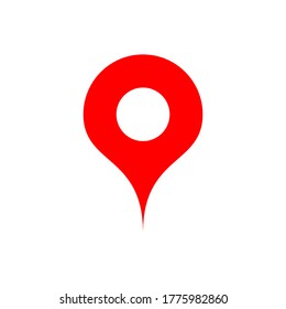 Pin-Point-Symbol. rotes Kartenstandortzeiger-Symbol einzeln auf weißem Hintergrund. Vektorgrafik