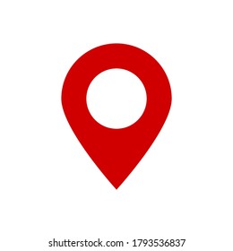 icono de punto de anclaje. puntero de ubicación de mapa rojo aislado en fondo blanco. ilustración vectorial