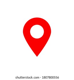 icono de punto de anclaje. símbolo de ubicación de mapa rojo aislado en fondo blanco. ilustración vectorial