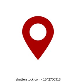 icono de punto de anclaje. símbolo de ubicación de mapa rojo aislado en fondo blanco. ilustración vectorial