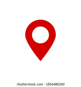 pin point icon. red map location symbol isolated on white background. vector illustration