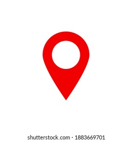 pin point icon. red map location pointer symbol isolated on white background. vector illustration