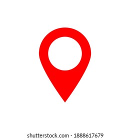 pin point icon. red map location pointer symbol isolated on white background. vector illustration