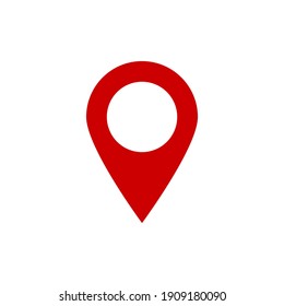 pin point icon. red map location pointer vector symbol isolated on white background