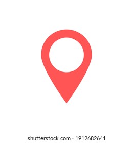 pin point icon. red map location pointer symbol isolated on white background
