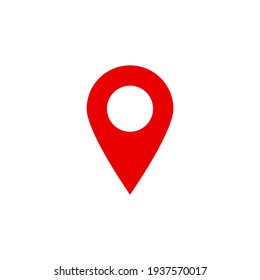 pin point icon. red map location pointer symbol flat style isolated on white background