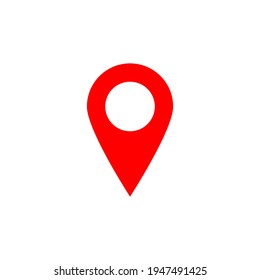 pin point icon. red map location symbol isolated on white background. vector illustration