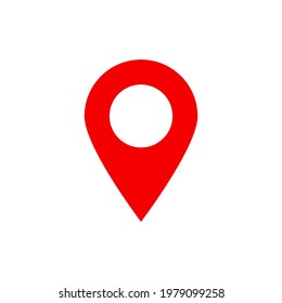 pin point icon. red map location pointer symbol isolated on white background. vector illustration