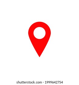 icono de punto de anclaje. símbolo de puntero de ubicación de mapa rojo aislado en fondo blanco. ilustración vectorial