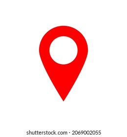 Pin-Point-Symbol. rotes Kartenstandortzeiger-Symbol einzeln auf weißem Hintergrund. Vektorgrafik