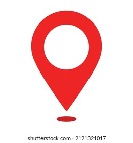 icono de punto de anclaje. símbolo de puntero de ubicación de mapa rojo aislado en fondo blanco