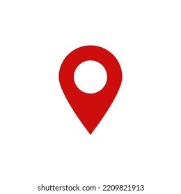 pin point icon. red map location pointer symbol isolated on white background