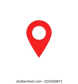 pin point icon. red map location pointer symbol isolated on white background