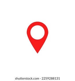 pin point icon. red map location pointer symbol isolated on white background