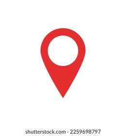pin point icon. red map location pointer symbol isolated on white background