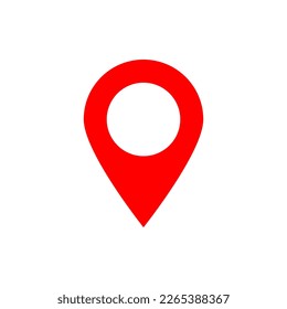 pin point icon. red map location pointer symbol isolated on white background