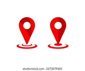 pin point icon. red map location pointer symbol on white background. vektor ilustration 