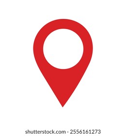 pin point icon. red map location pointer symbol isolated on white background