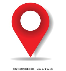 ícone de ponto de pin. símbolo de ponteiro vermelho do local do mapa isolado no fundo branco