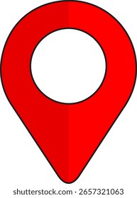 pin point icon. red map location symbol isolated on white background. gps location symbol