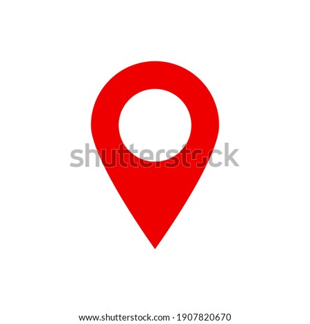 pin point icon. red map location pointer vector symbol isolated on white background