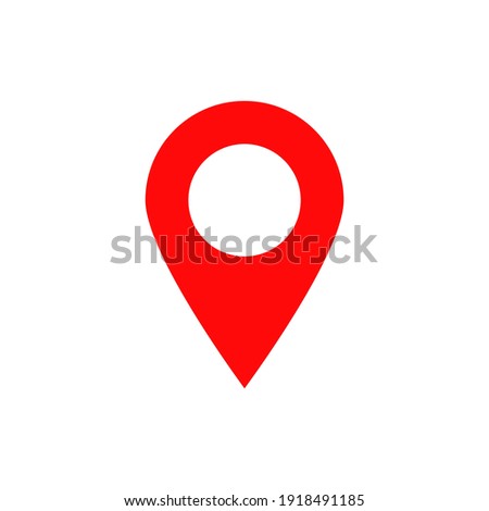 pin point icon. red map location pointer symbol isolated on white background