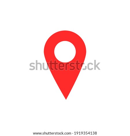 pin point icon. red map location pointer symbol isolated on white background